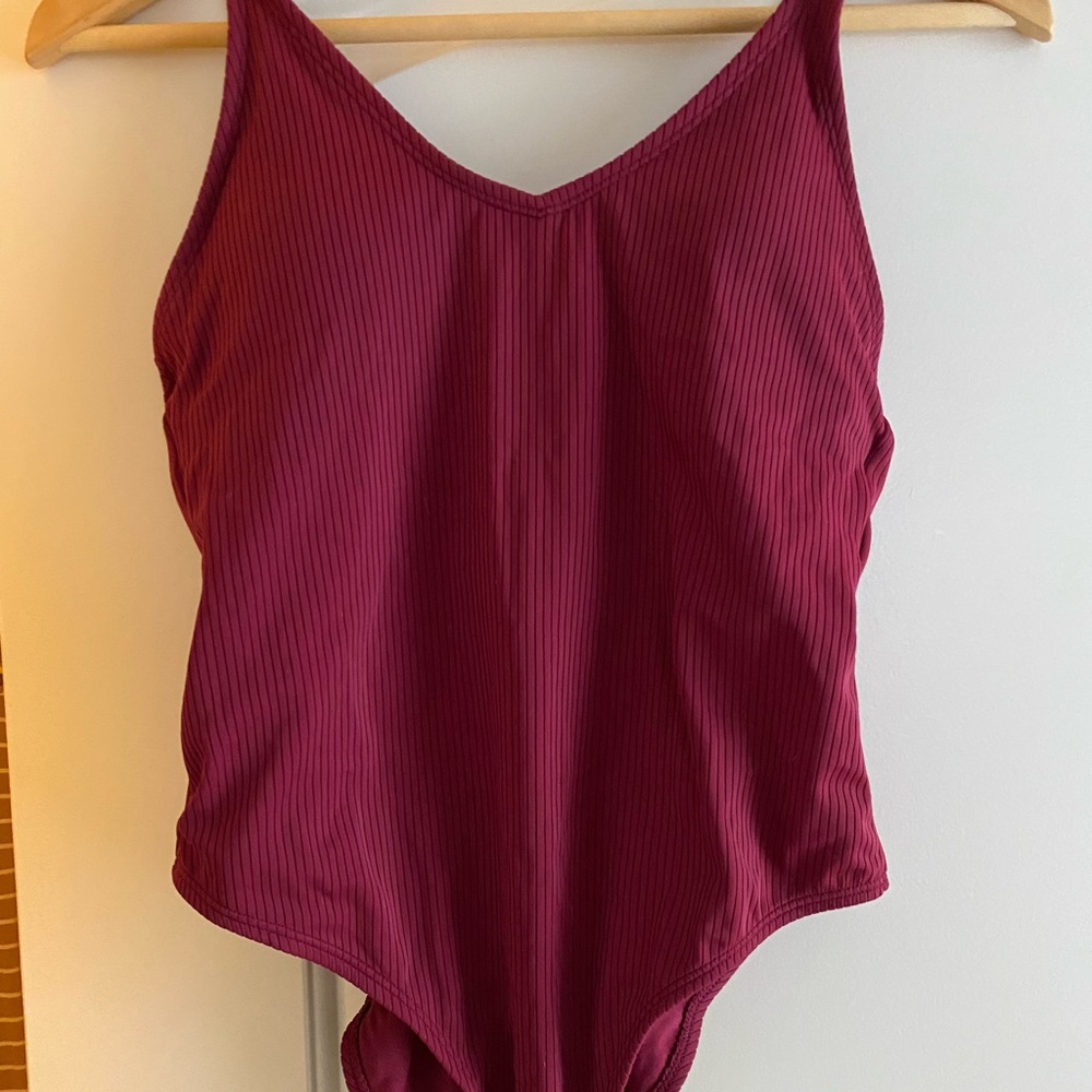 Women’s One-Piece Ribbed Swimsuit. Maroon. Size Large. Worn once.